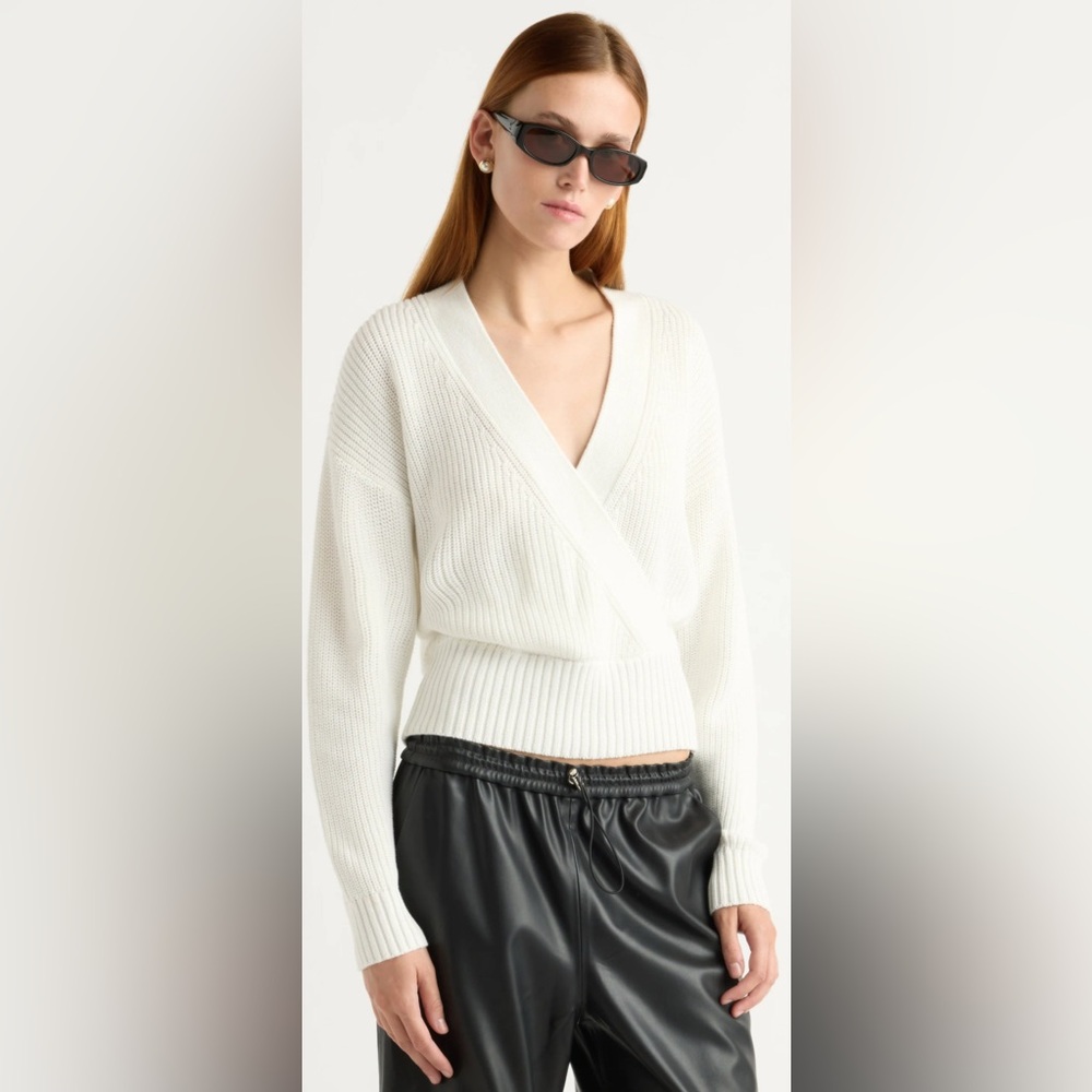 Classic White V-Neck Sweater